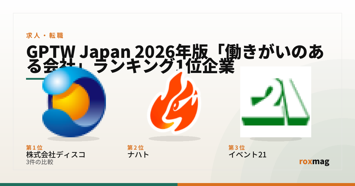 GPTW Japan 2026年版「働きがいのある会社」ランキング1位企業