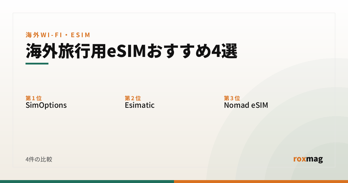 海外旅行用eSIMおすすめ4選