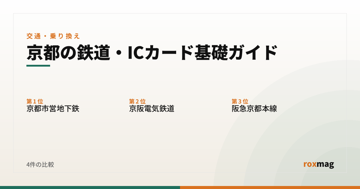 京都の鉄道・ICカード基礎ガイド