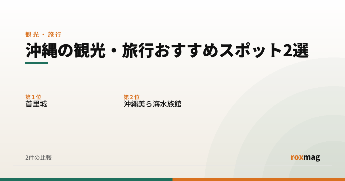 沖縄の観光・旅行おすすめスポット2選